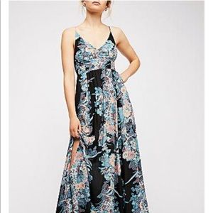 Intimately Free People Black Floral Maxi Dress - size M